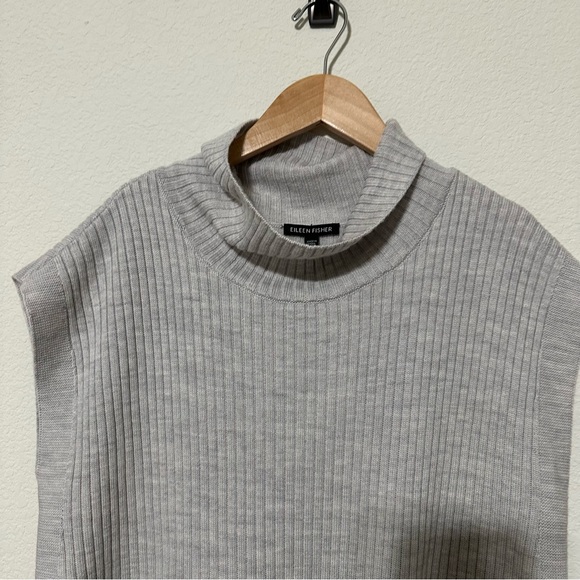 NWT Eileen Fisher Merino Turtleneck Top in Regenerative Wool - Picture 8 of 9